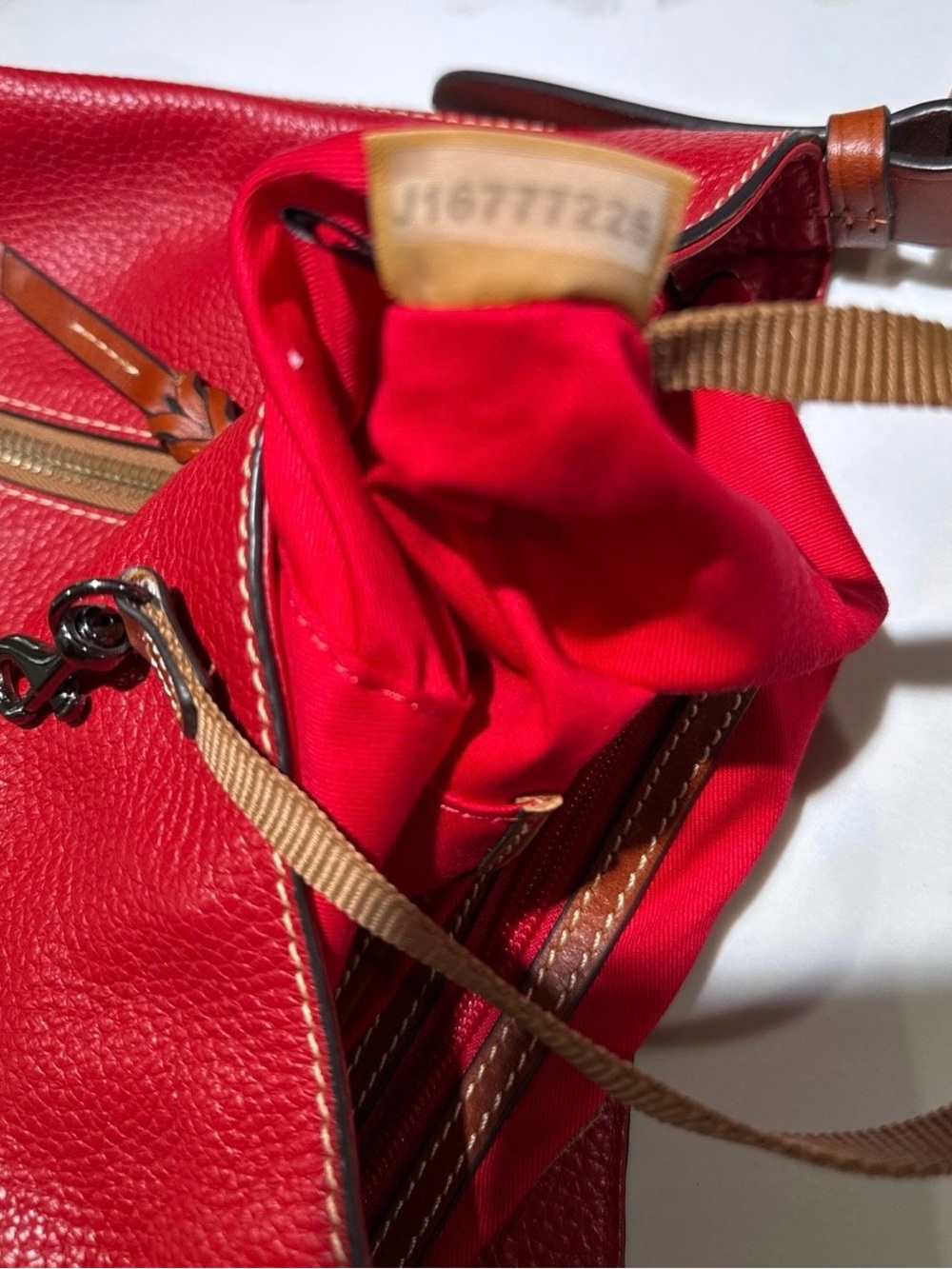 Dooney & Bourke Red Leather Tote and Brown Dooney wallet - Picture 3 of 10